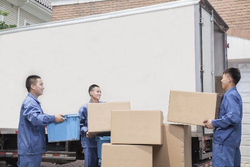 Furniture and boxes being loaded for a residential move in west London