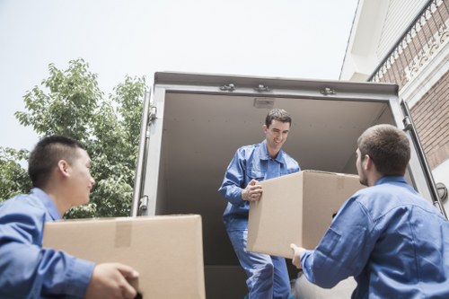 Risk assessment being carried out before loading a van