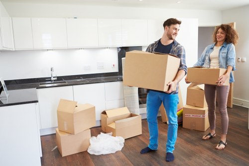 Local man and van moving items through Hammersmith streets