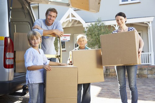 Packed household items loaded for transport in West London
