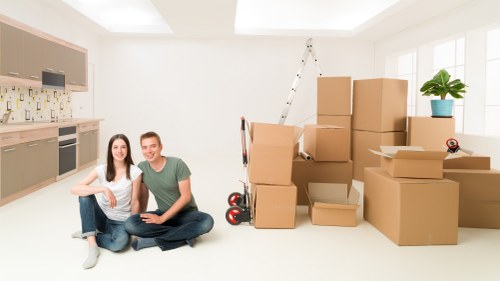 Careful loading of student furniture and bags for a local move