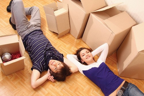 Removal van outside a Hammersmith property during moving day